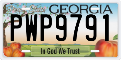 GA license plate PWP9791