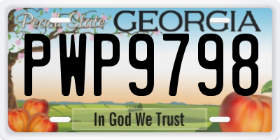 GA license plate PWP9798