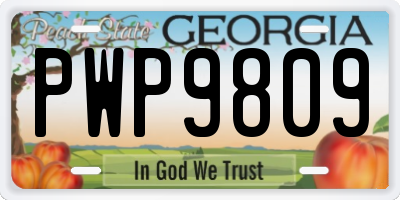GA license plate PWP9809