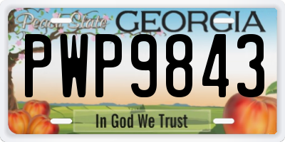GA license plate PWP9843