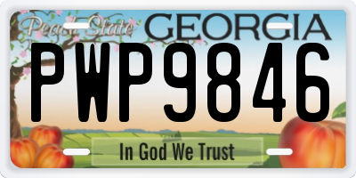 GA license plate PWP9846
