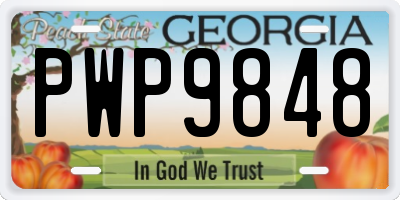 GA license plate PWP9848