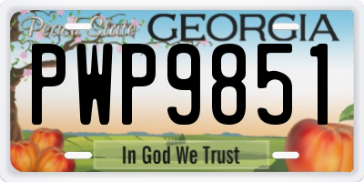 GA license plate PWP9851