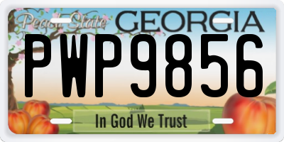 GA license plate PWP9856