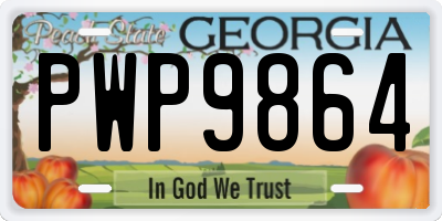 GA license plate PWP9864