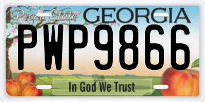 GA license plate PWP9866