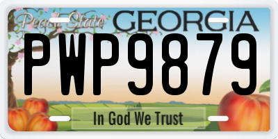 GA license plate PWP9879