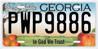 GA license plate PWP9886