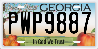 GA license plate PWP9887