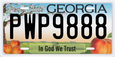GA license plate PWP9888