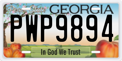 GA license plate PWP9894
