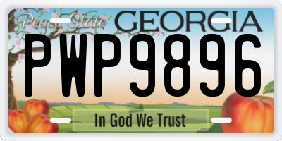 GA license plate PWP9896