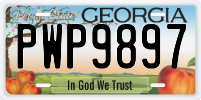 GA license plate PWP9897