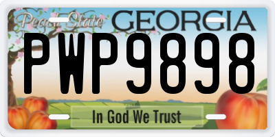 GA license plate PWP9898
