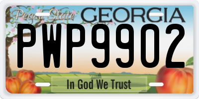 GA license plate PWP9902