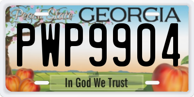 GA license plate PWP9904