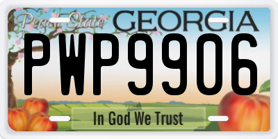 GA license plate PWP9906
