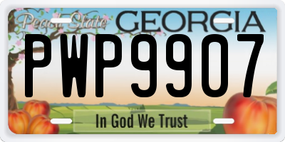 GA license plate PWP9907