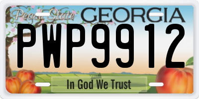 GA license plate PWP9912