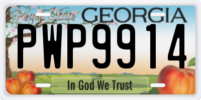 GA license plate PWP9914