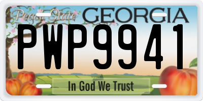 GA license plate PWP9941