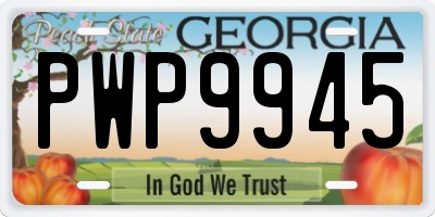 GA license plate PWP9945