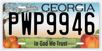 GA license plate PWP9946