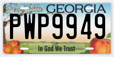 GA license plate PWP9949