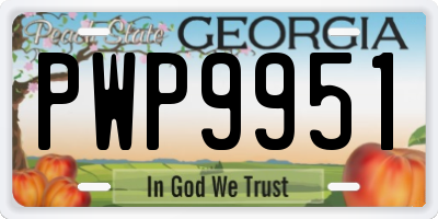 GA license plate PWP9951