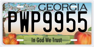 GA license plate PWP9955