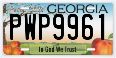 GA license plate PWP9961