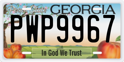 GA license plate PWP9967
