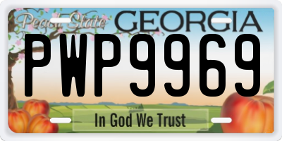 GA license plate PWP9969