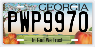 GA license plate PWP9970