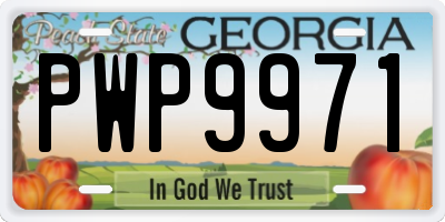 GA license plate PWP9971