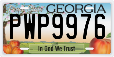 GA license plate PWP9976