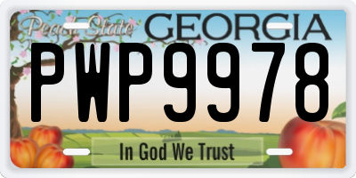 GA license plate PWP9978