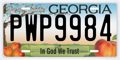 GA license plate PWP9984