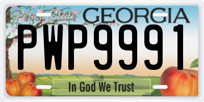 GA license plate PWP9991