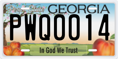 GA license plate PWQ0014
