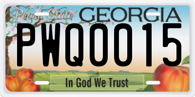GA license plate PWQ0015