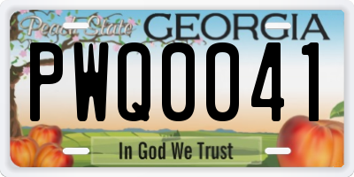 GA license plate PWQ0041