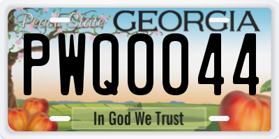 GA license plate PWQ0044
