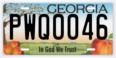 GA license plate PWQ0046