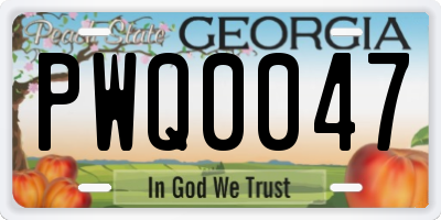 GA license plate PWQ0047
