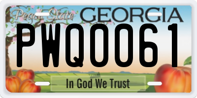 GA license plate PWQ0061