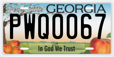 GA license plate PWQ0067