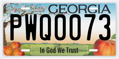 GA license plate PWQ0073