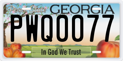 GA license plate PWQ0077
