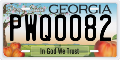 GA license plate PWQ0082